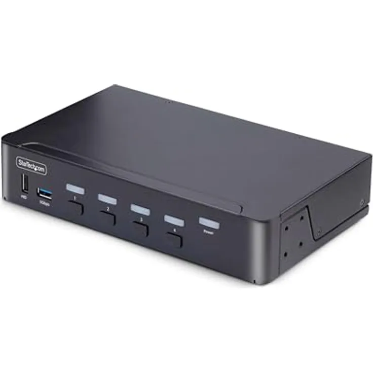 StarTech.com 4-Port 8K KVM-Switch DisplayPort 1.4, 8K 60Hz / 4K 144Hz, DP 1.4, 2X USB 3.0 Ports, 4X USB 2.0 HID Ports, KVM DisplayPort Umschalter, Taste & Hotkey, MST (D86A2-4-PORT-8K-KVM)