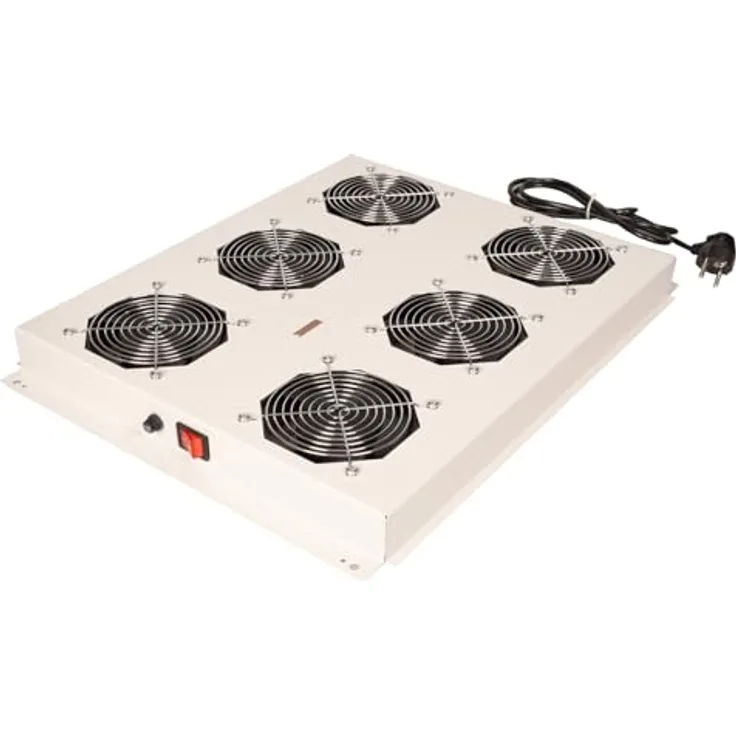 ROLINE 19-Zoll Dachlüftereinheit mit 6 Lüftern, ON/OFF-Schalter, grau für Serverschrank