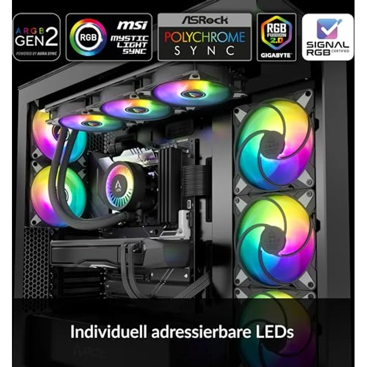 ARCTIC Liquid Freezer III 420 A-RGB - Wasserkühlung PC, AIO CPU Wasserkühler, Intel & AMD, effiziente PWM-gesteuerte Pumpe, Lüfter: 200–1900 rpm, LGA1851 und LGA1700 Contact Frame - Schwarz – Bild 2