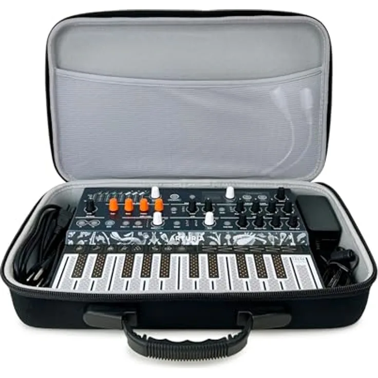 Analog PULSE Case für Arturia MiniLab / MicroFreak / MicroBrute, DJ Case aus robustem EVA-Schaum, schwarz, kompaktes Design 82 mm hoch