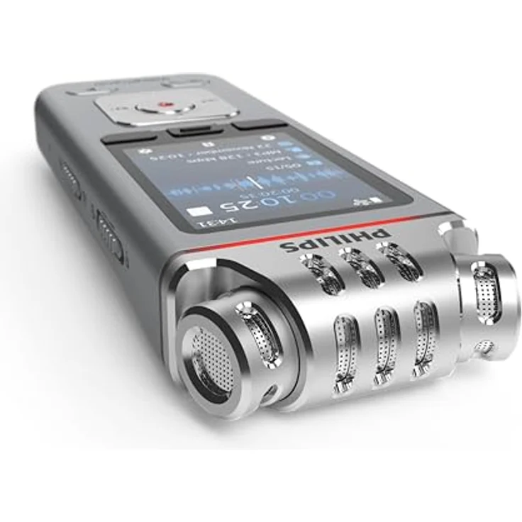Philips DVT4115 VoiceTracer Audiorecorder mit cloudbasierter Spracherkennung von Sembly, 8 GB interner Speicher, Stereo-Mikrofone, MP3- und PCM-Stereoaufnahmen - Preisvergleich – Bild 3