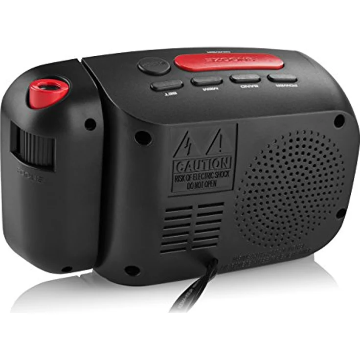 Hyundai Radiowecker HYURAC481R mit Zeitprojektion, FM/AM Radio, Snooze-Funktion, 15.5 x 10 cm, Schwarz/Rot – Bild 3