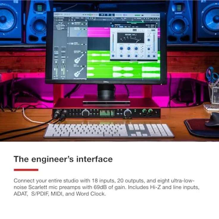 Focusrite Scarlett 18i20 4th Gen, USB-Audio-Interface für Mehrspuraufnahmen mit 18 Eingängen, 20 Ausgängen und Studioqualität, inkl. Pro Tools Intro+ und Ableton Live Lite – Bild 4