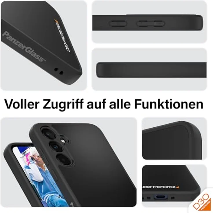 PanzerGlass™ Ultimativer Schutzhülle für Samsung Galaxy A35 HardCase mit D3O - Langlebig und Nachhaltig, Transparent/Schwarz – Bild 5