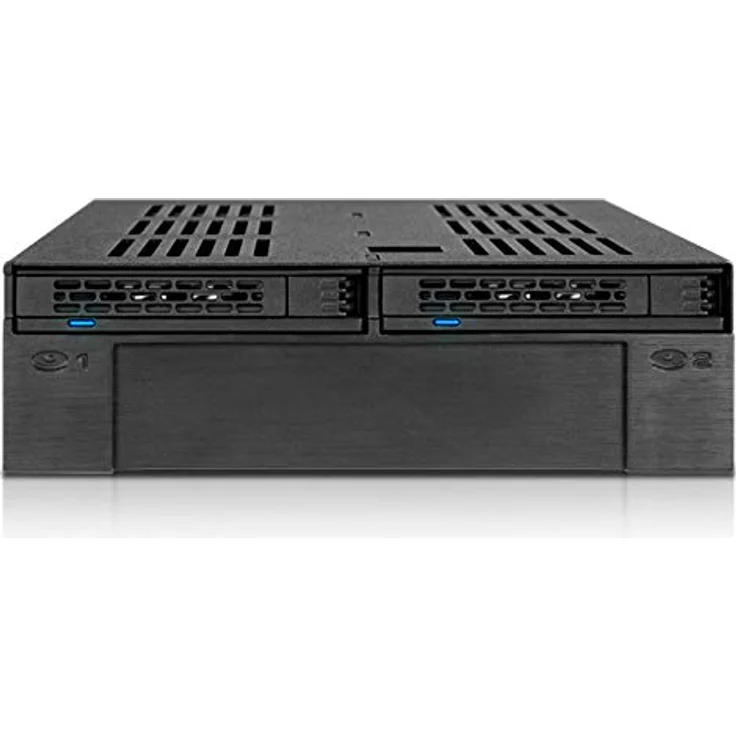 ICY DOCK Wechselrahmen für 2X 2,5 Zoll (6,4cm) SATA-SAS SSD-HDD und 1x 3,5 Zoll (8,9cm) Gerät ExpressCage MB322SP-B – Bild 2
