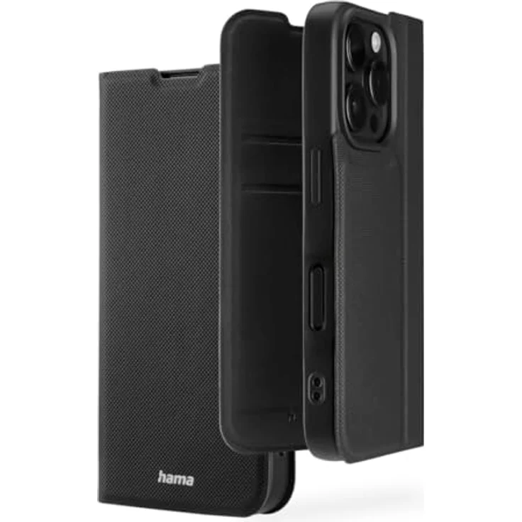 Hama iPhone 16 Pro Handyhülle, Klapphülle mit Kartenfach, extra Schutz von Display und Kamera, schwarz – Bild 1