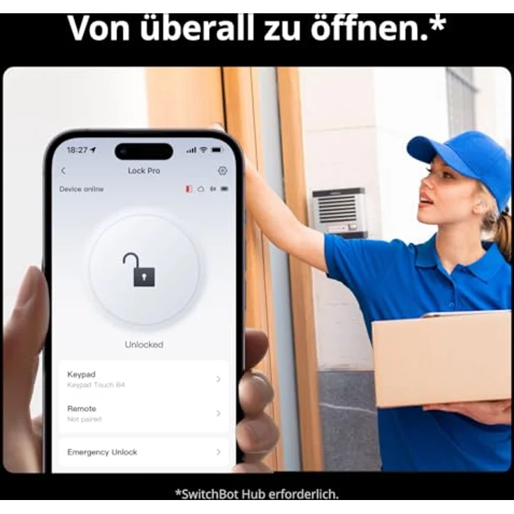 SwitchBot Smart Lock Pro - Smartes Türschloss, Elektronisches Türschloss für die Vordertür, Schnell an dem vorhandenen Türriegel installiert, Türöffner per App, Alexa, Google - Hub erforderlich – Bild 5