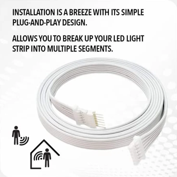 Nordic Light Solutions LIGHT SOLUTIONS 1m Verlängerungskabel für Philips Hue Lightstrip V4 & Solo, hochwertig in Weiß, zur Erweiterung von LED-Streifen – Bild 4