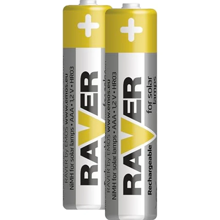 EMOS Raver - Solar AAA Micro Akkus, aufladbare Batterien für Solarlampen, NiMH, 1,2V, HR03, 400 mAh, -20 °C bis +50 °C, min. 500 Ladezyklen, 2er Pack – Bild 2
