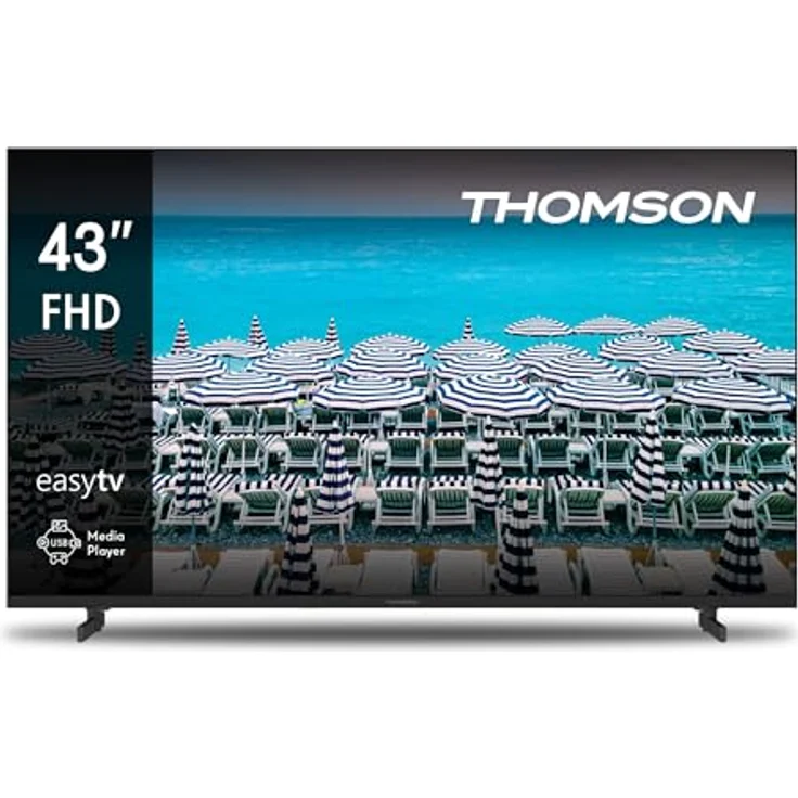 Thomson 43 Zoll (109 cm) Easy TV Full HD LED Fernseher - 43FD2S13-2023 [Energieklasse E], Rahmenloses Design, Triple-Tuner, 3 HDMI- und 2 USB-Anschlüsse – Bild 1