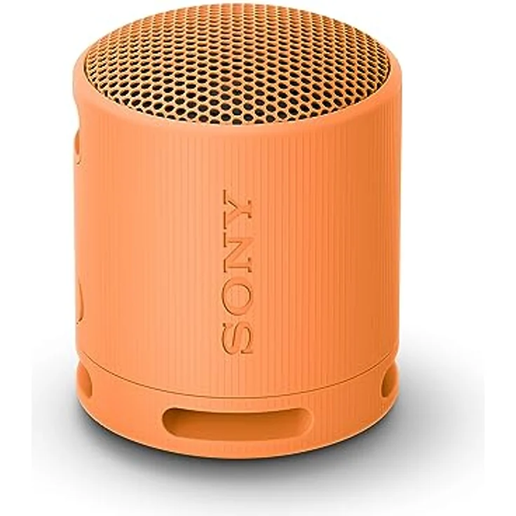 Sony SRS-XB100 - Kabelloser Bluetooth-Lautsprecher, tragbar, leicht, kompakt, Outdoor, Reise-Lautsprecher, langlebig, IP67 wasser- und staubdicht, 16 Std Akku, Trageriemen, Freisprechfunktion, Orange – Bild 1