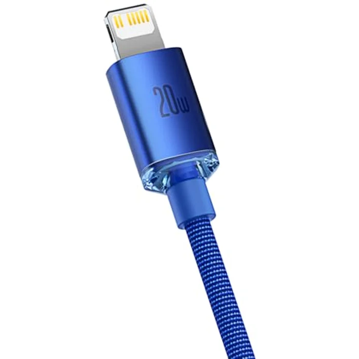 Baseus Crystal Shine Series USB-C auf Lightning Kabel, 20W Schnelllade- und Datenübertragungskabel, 2m, blau – Bild 3