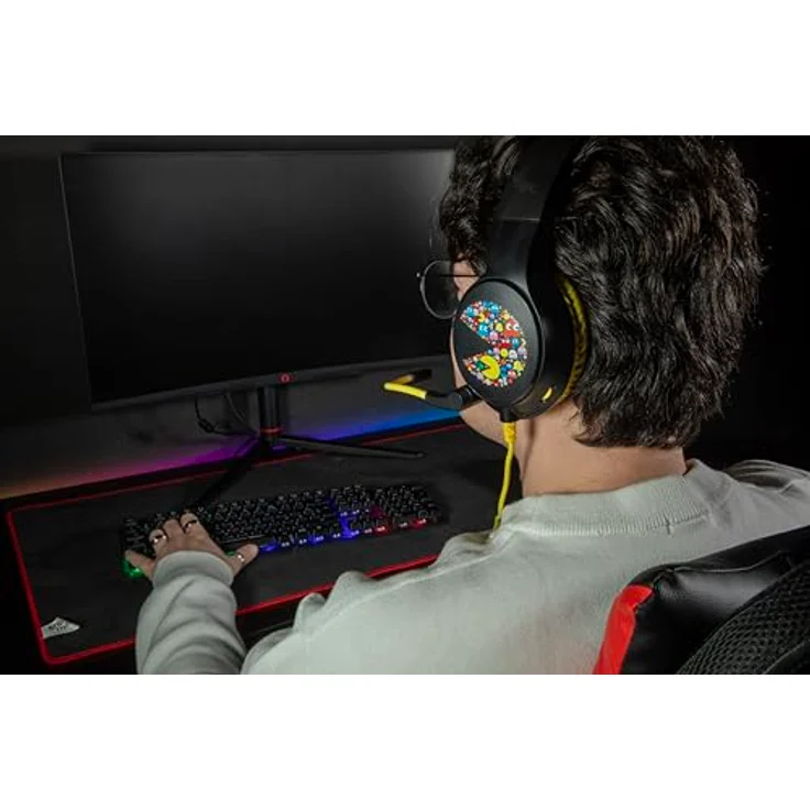 Konix Pac-Man Gaming Headset, kabelgebundenes Headset mit präzisem Audiosystem und integriertem Mikrofon, mehrfarbig – Bild 7