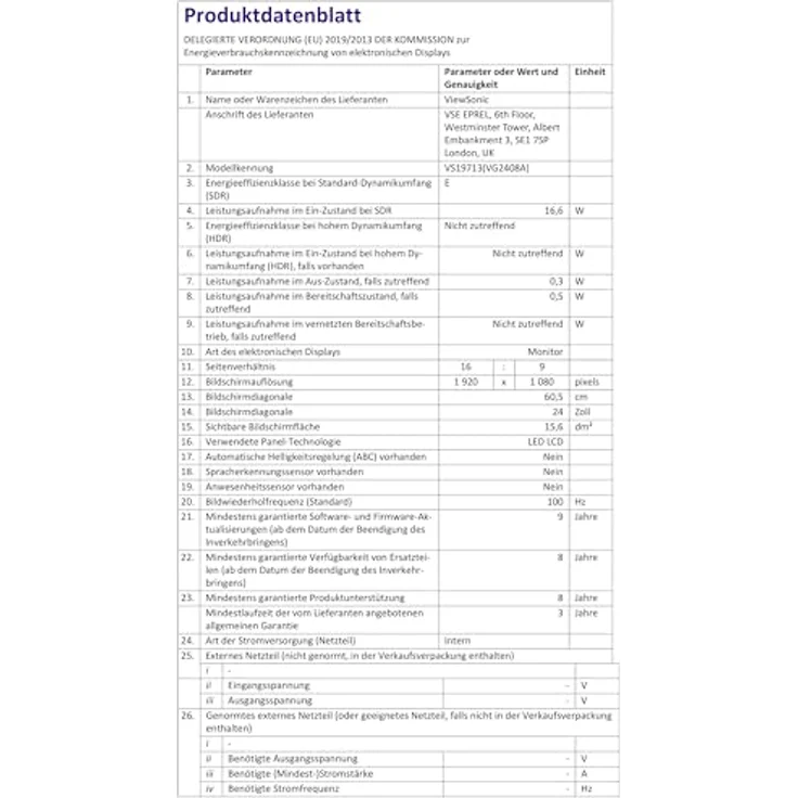 ViewSonic VG2408A, 24" IPS Monitor, 1920 x 1080 Full HD, 100Hz, ergonomisch verstellbar, USB 3.2 Hub – Bild 8