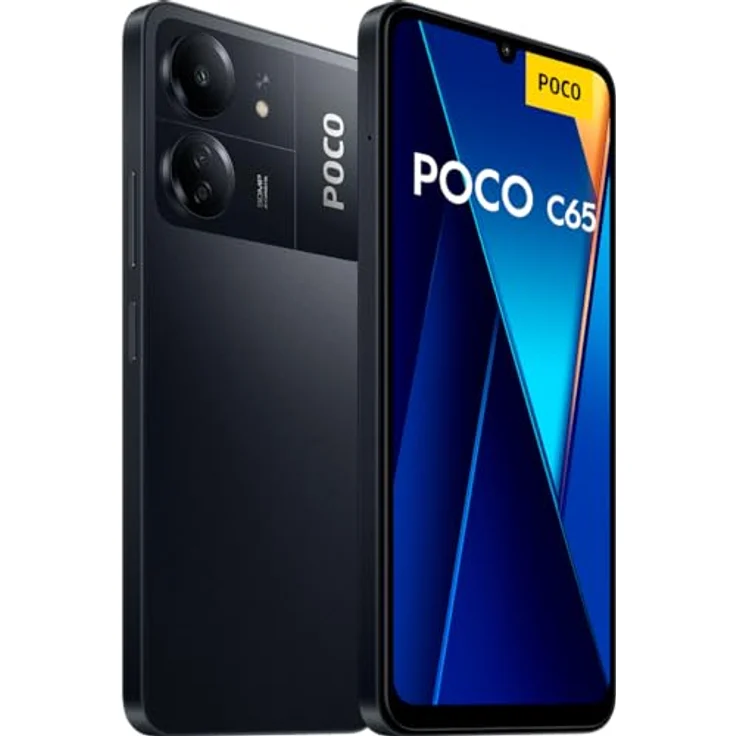 Xiaomi Poco C65 Smartphone 6,74 Zoll AMOLED DotDisplay, 128GB, 6GB RAM, Schwarz – Bild 1