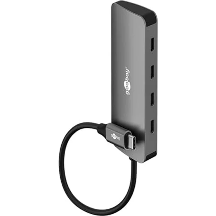 goobay USB-C Hub 10Gbit/s, 4-Port USB 3.2 Gen 2 Datenhub mit 4X USB-C Anschlüssen und Aluminium-Gehäuse für MacBook, Laptop, NVMe SSDs und mehr - 76565 – Bild 1