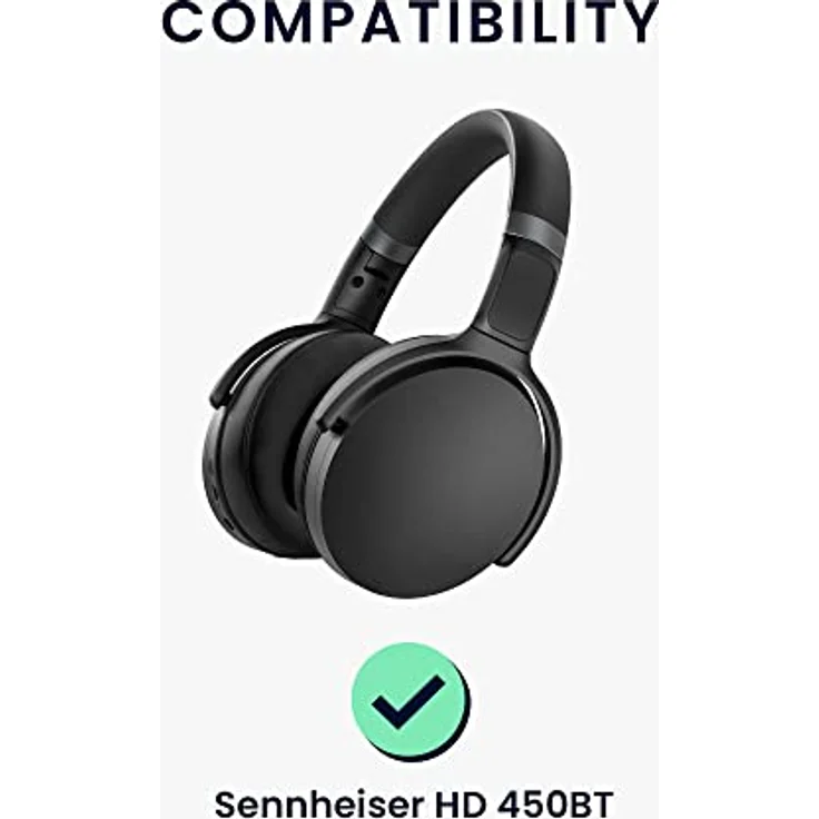 kwmobile Kopfhörer (2x Ohrpolster für Sennheiser HD 450BT - Kunstleder Ersatz Ohr Polster für Overear Headphones) – Bild 3