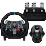 Logitech G G29 SE Driving Force Rennlenkrad und Pedale, Force Feedback, echtes Leder, 900°-Lenkbereich, für PS5, PS4 und PC, Mac – Schwarz