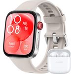 Huawei Watch Fit 3 Solo-B09S Mondweiß + Freebuds SE 2 Weiß, Sportuhr + Smartwatch mit Linearmotor und TruSeen 5.5 Herzfrequenzmonitor