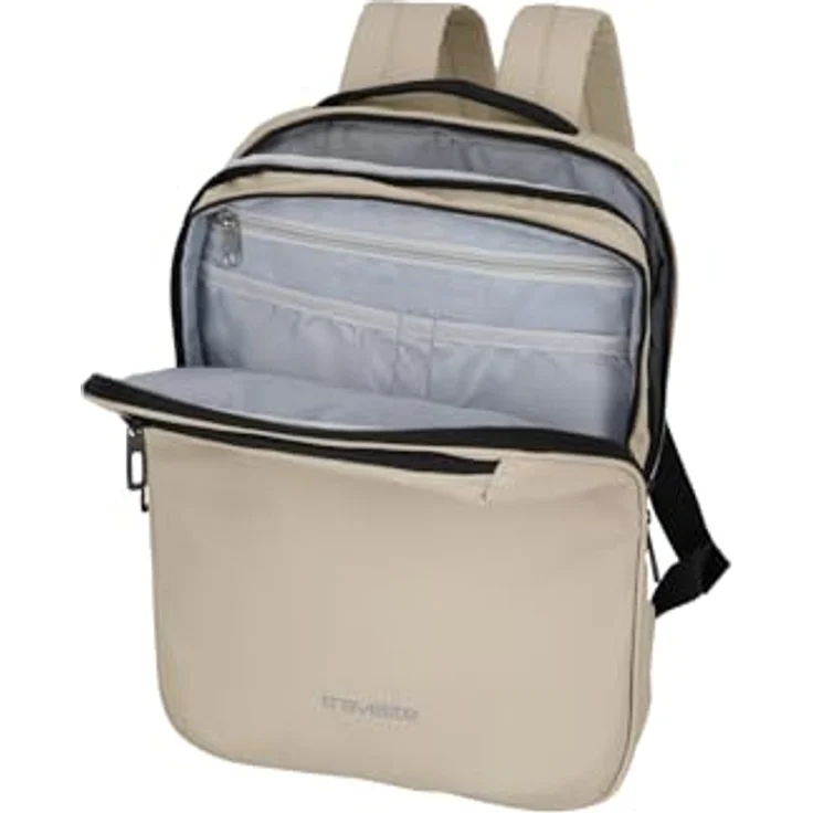 Travelite Handgepäck Rucksack, Laptopfach 13 Zoll, wasserabweisender Tagesrucksack, 12 Liter, Elfenbein – Bild 4