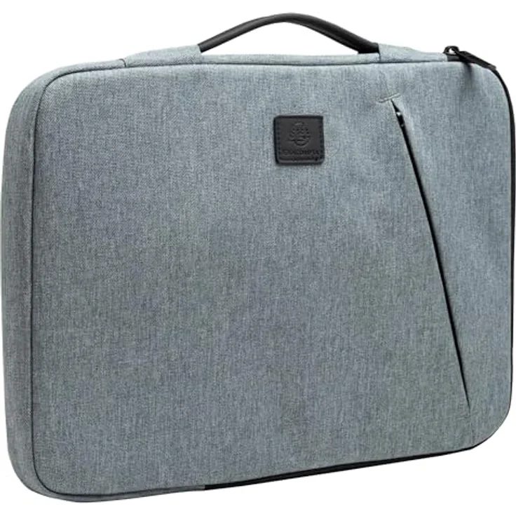 Exacompta Laptophülle business (14.02"), Notebooktasche mit Schaumstoffpolsterung und einziehbarem Griff, Grau – Bild 2