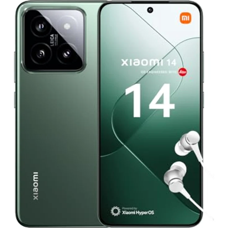 Xiaomi 14 Smartphone, 12+512GB Handy ohne Vertrag, 120Hz 6.36'' AMOLED Display, Leica Kamera, Snapdragon 8 Gen3, 4610mAh, 90W HyperCharge, Dual-SIM, Grün – Bild 1