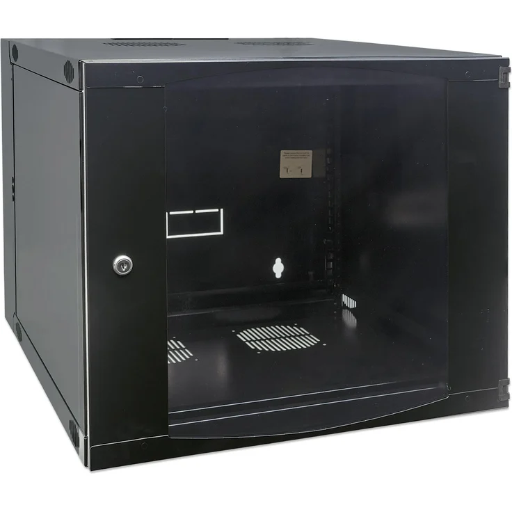 Intellinet 19" Wandverteiler mit Schwenkrahmen (10.87 HE), Serverschrank, Schwarz - Flachpack, 9 HE, 460x540x600 mm – Bild 1