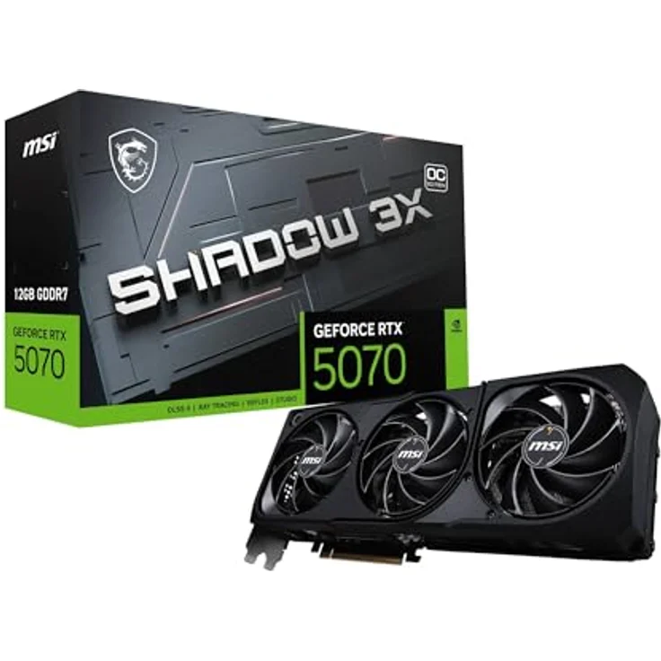 MSI GeForce RTX5070 12G Shadow 3x OC, 12 GB GDDR7 Grafikkarte mit 2542 MHz Boost und aktivem Kühlsystem – Bild 1