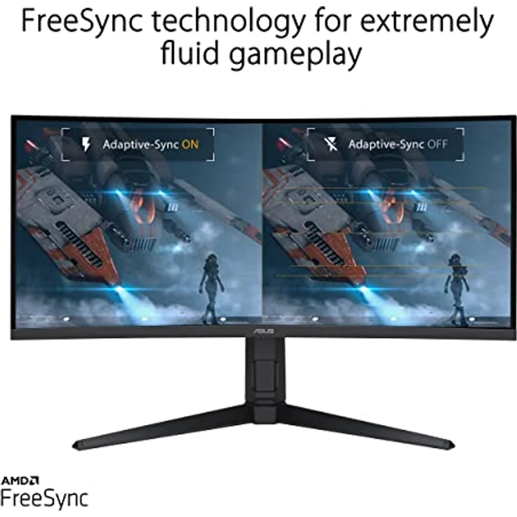 ASUS TUF Gaming VG34VQEL1A - 34 Zoll UWQHD Curved Monitor - 100 Hz, 1ms MPRT, FreeSync, HDR 10 - VA Panel, 21:9, 3440x1440, DisplayPort, HDMI, USB, ergonomisch, Schwarz – Bild 4