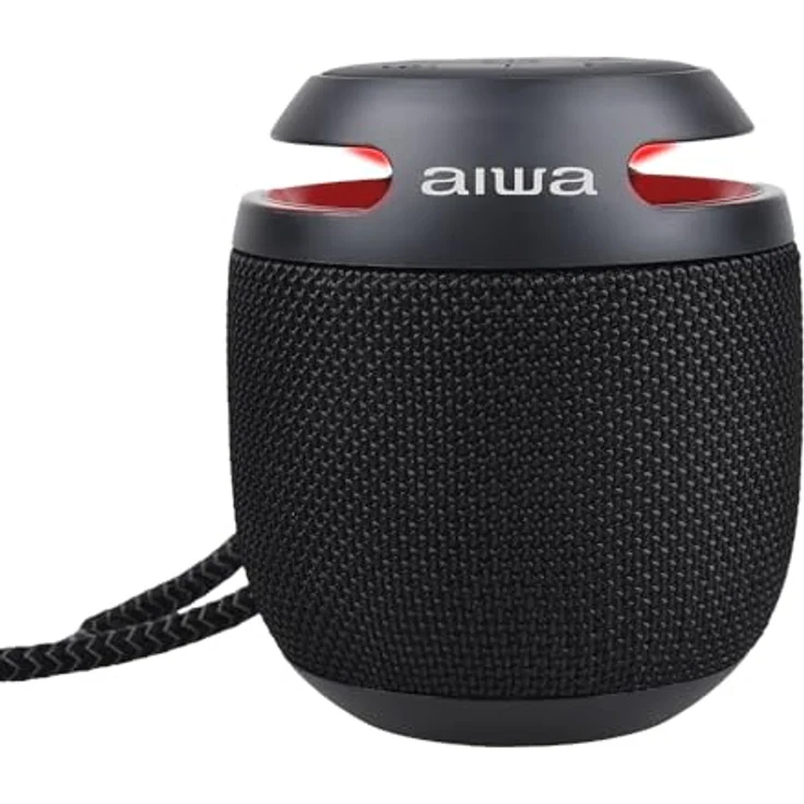 Aiwa Tragbare Bluetooth-Lautsprecher BST-100/BK, Schwarz, kompakter Bluetooth Lautsprecher mit tragbarem Design – Bild 2