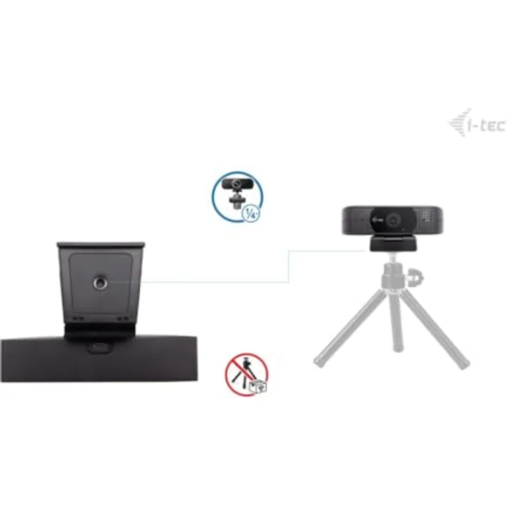 i-tec Solomon 500, 4K Webcam mit PDAF-Autofokus und zwei integrierten Mikrofonen, Plug-&-Play, USB-Konnektivität – Bild 4