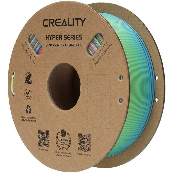 Creality Hyper PLA Rainbow, 1.75 mm 3D Filament mit sanften Farbverläufen, 1000 g