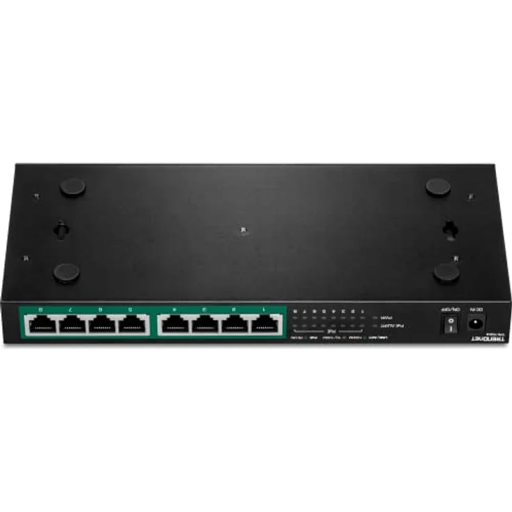 TRENDnet TPE-TG84 Gigabit PoE+ Switch mit 8 Ports, 120W PoE Power Budget 16 Gbit/s Switching Kapazität, QoS IEEE 802.1p Unterstützt DSCP Pass-Through ohne Lüfter, Schwarz – Bild 5