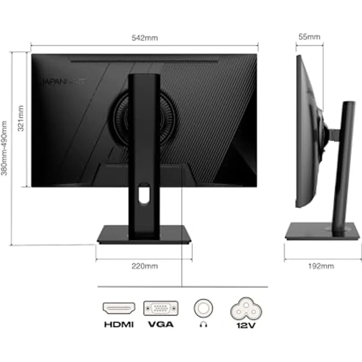 JAPANNEXT JN-IPS2382FHDR-HSP, 23,8" IPS Full HD Monitor mit HDR, USB-C (65W), Höhen- und Neigungsverstellung, integrierte Lautsprecher, G-Sync/FreeSync, 2 Jahre Garantie – Bild 4