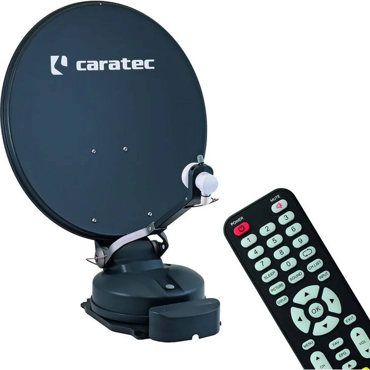 Caratec Smart-D Sat-Antenne CASAT600S, 60cm vollautomatische Satellitenantenne mit Smart-D Funktion, grau
