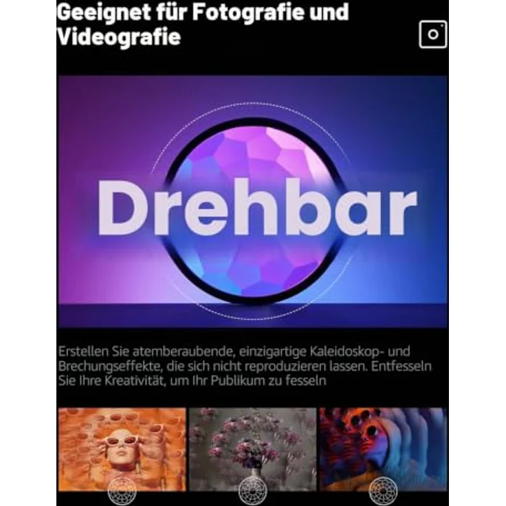 K&F Concept 72mm Kaleidoscope Effect Filter, Objektivfilter mit drei Mikrofasertüchern zur Reinigung – Bild 6