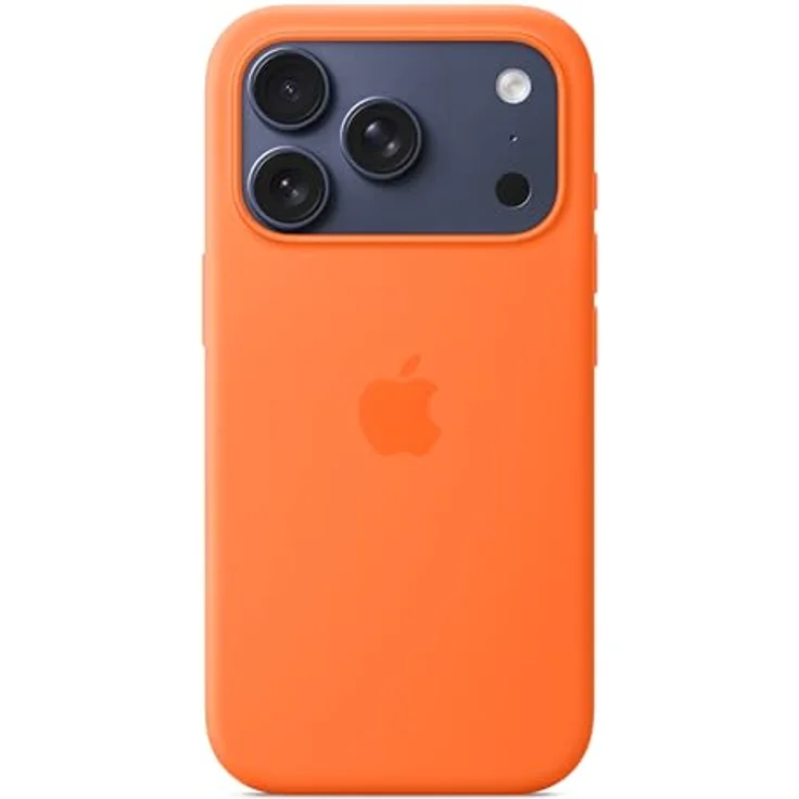 Apple iPhone 17 Pro Silikon Case mit MagSafe, orange, aus 45% recyceltem Silikon, präziser Kamerasteuerung und weichem Mikrofaserfutter – Bild 3