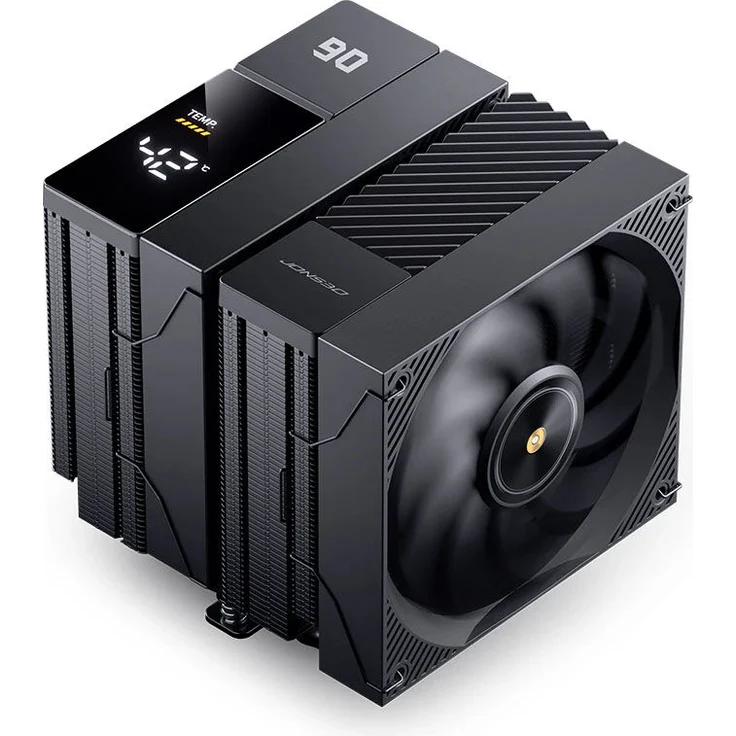 Jonsbo CC90 CPU-Kühler, Dual-Tower mit 130mm PWM-Lüfter und Segmentanzeige, bis 285W Kühlleistung - schwarz