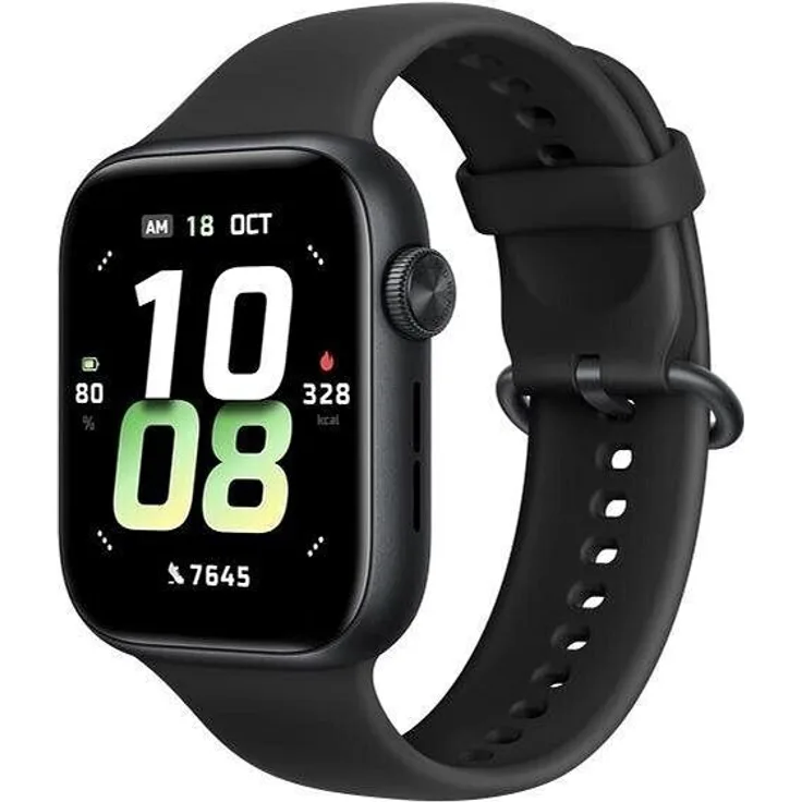 HONOR Watch 5, Schwarz, 1,85 Zoll AMOLED-Display, 15 Tage Laufzeit, GPS-Präzision, Gesundheitsanzeige