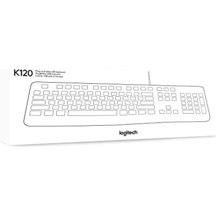 Logitech K120 Kabelgebundene Business Tastatur für Windows und Linux, USB-Anschluss, Leises Tippen, Robust, Spritzwassergeschützt, Tastaturaufsteller, Deutsches QWERTZ-Layout - Weiß – Bild 5