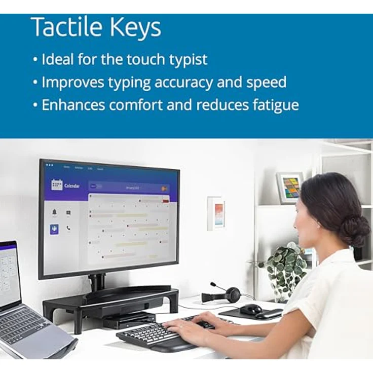 Kensington KB100 EQ Full Size Tastatur - Volle Größe (100%) - Kabelgebunden - USB - Membran Key Switch - Schwarz – Bild 3