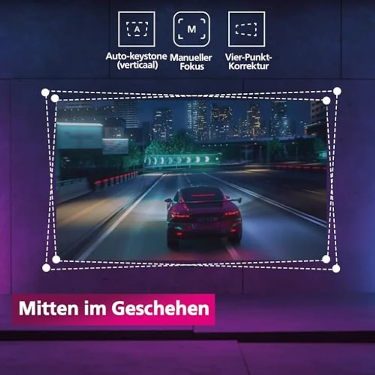 Philips GamePix 800 Smart Beamer, DLP 1920 x 1080 Pixel, Full HD, 120 Hz, Google TV, 2500 ANSI Lumen, Schwarz – Bild 3