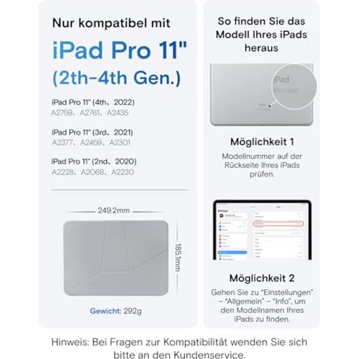 MOFT Dynamic Folio Hülle für iPad Pro 11" (4./3./2. Gen, 2022/2021/2020), ergonomisches Design mit über 20 einstellbaren Winkeln, nur 292 g – Bild 2
