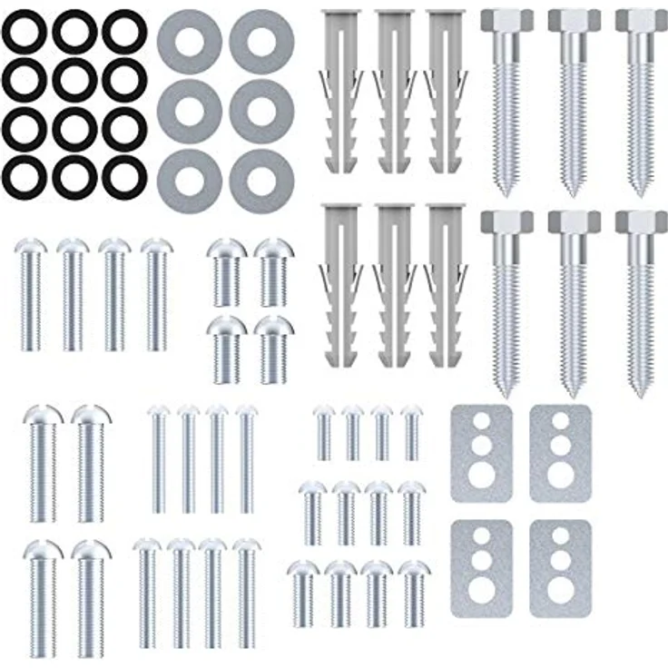 [Neu] conecto Vesa Schrauben Set 66 teilig, optimal für TV Befestigung, TV Wandhalterung, TV Halterung, Befestigungsschrauben mit Dübel & Unterlegscheiben, Silber - Preisvergleich – Bild 5