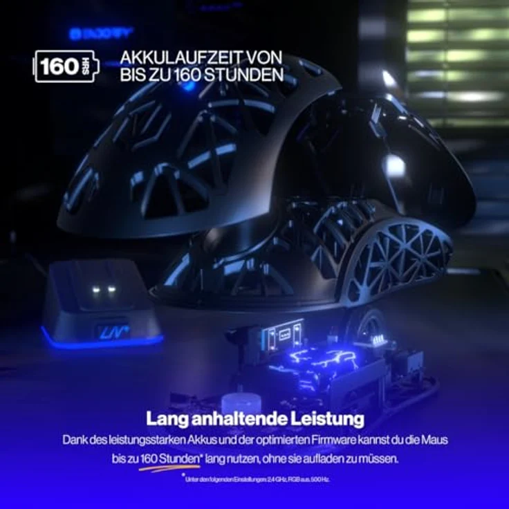 ENDORFY LIV Plus Wireless Gaming Maus, Ultraleichtes Design (69 g), Maximal 26.000 DPI, PixArt PAW3395, mit Ladestation im Set - Schwarz, EY6A016 – Bild 5