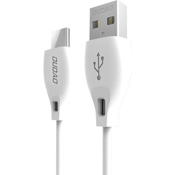 Dudao USB Typ C Kabel 2.1A, 1m weiß, Hochgeschwindigkeits-Lade- und Datenübertragungskabel mit verstärkter Verbindung