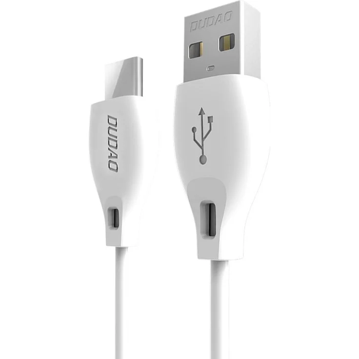 Dudao USB Typ C Kabel 2.1A, 1m weiß, Hochgeschwindigkeits-Lade- und Datenübertragungskabel mit verstärkter Verbindung