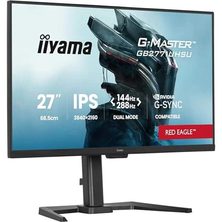 iiyama G-Master Red Eagle GB2771UHSU-B1, 27" IPS LED Gaming Monitor, 4K UHD 144 Hz / FHD 288 Hz, 0.8ms, G-SYNC, HDR400, Höhenverstellung, Pivot, schwarz – Bild 1