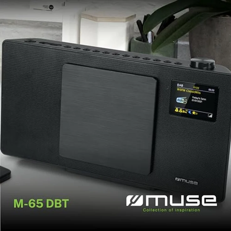 MUSE M-65 DBT Kompakt-System DAB+ - CD-Player - Bluetooth - AUX, USB 2X RCA Buchsen, Wandmontage, 2x20W, Schwarz – Bild 2