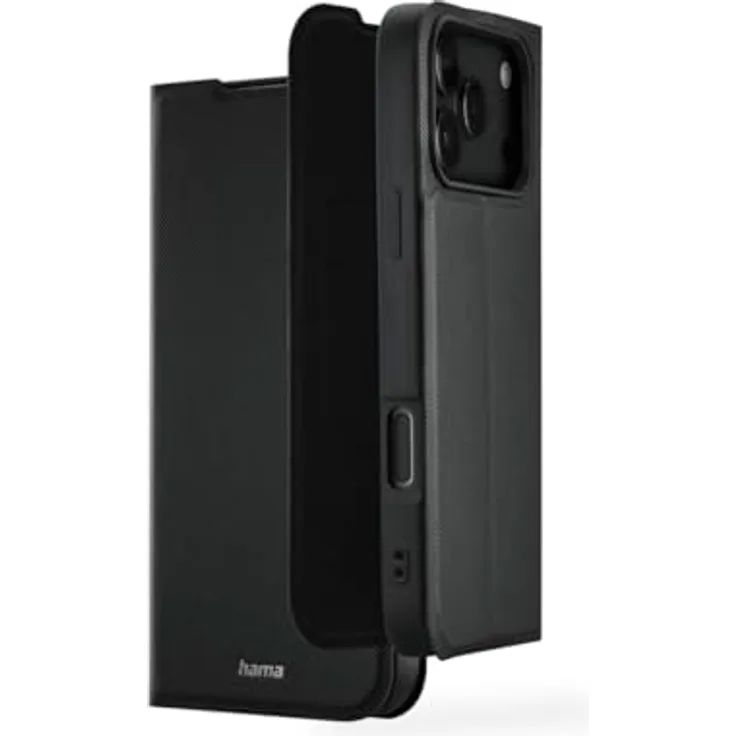 Hama Handyhülle "Daily Protect" für iPhone 17 Pro Max, Klapphülle mit Kartenfach, Aufstellfunktion, extra Schutz für Display und Kamera, Magnetverschluss, schwarz